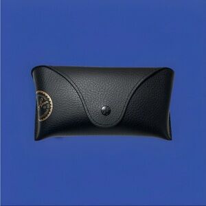 Ray-Ban Sunglasses Case Unisex, Black, Hard Shell Snap Closure With Cloth Gold L